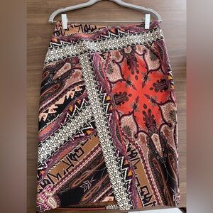 Etro Black and Pink Patterned Skirt